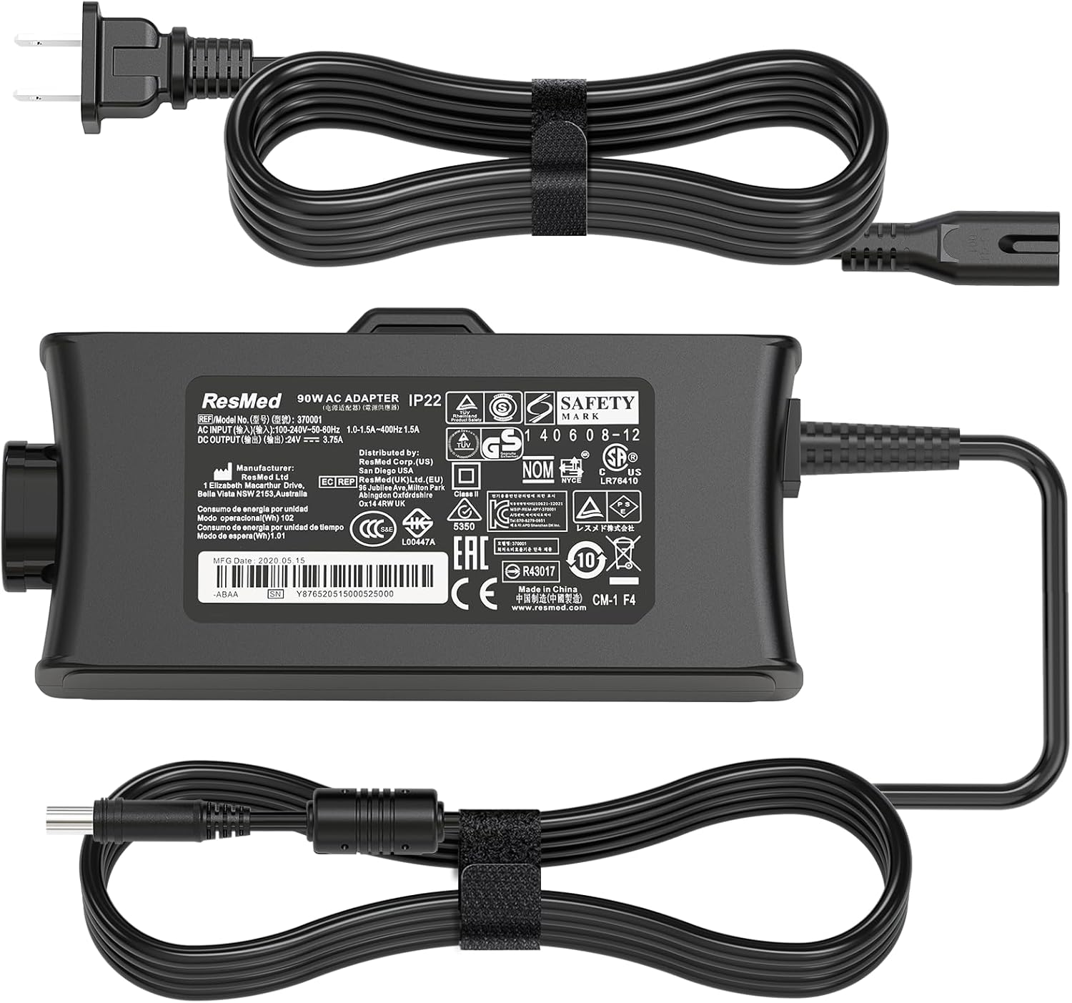 90W AC Adapter Charger Replacement for Resmed S10 Series, ResMed Airsense 10 Air Sense S10 AirCurve 10 Series CPAP and BiPAP Machines Power Supply Cord